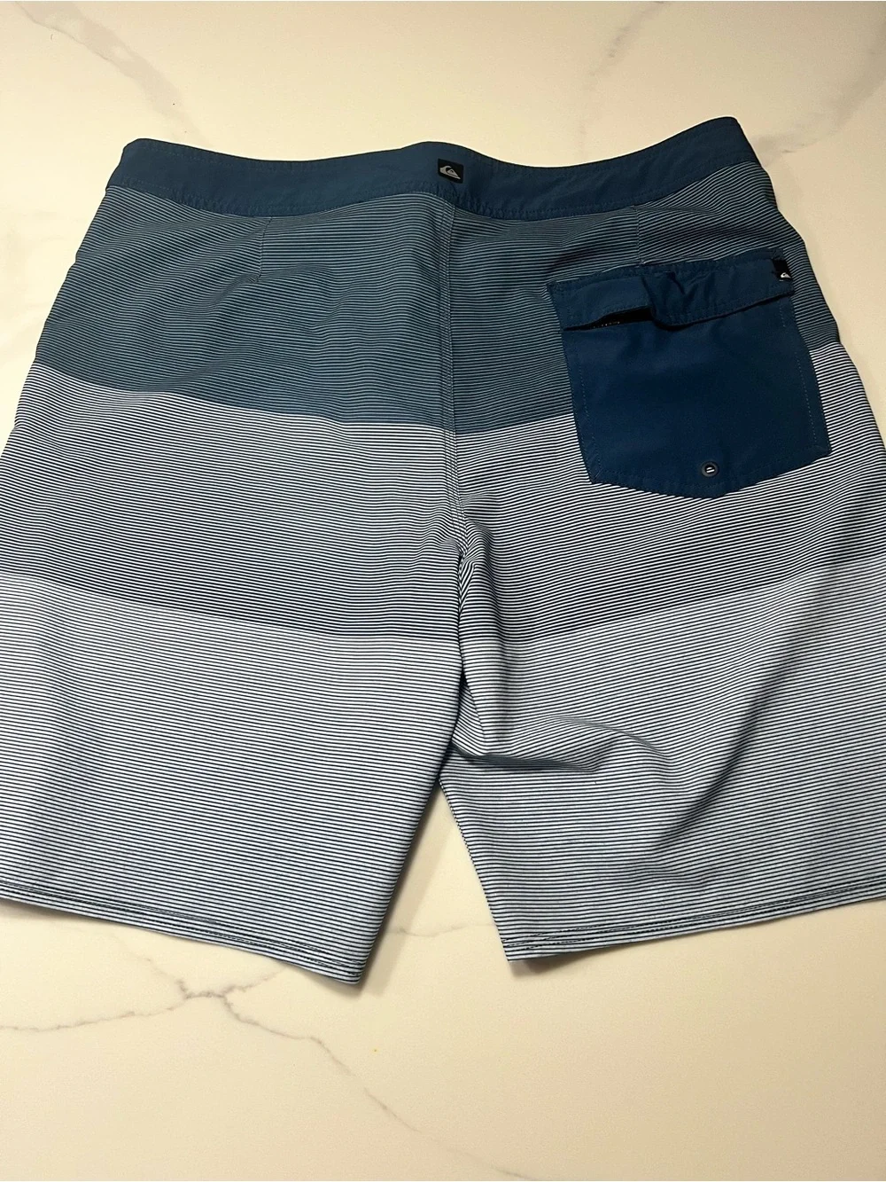 Quiksilver Blue Ombre Stripe Swim Trunks Waist 36